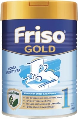 Суміш суха молочна адаптована Friso Gold 1 LockNutri для дитячого харчування з народження до 6 місяців, 400 г