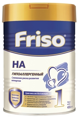 Смесь сухая молочная Friso HA 1 для детского питания от 0 до 6 месяцев с риском развития пищевой аллергии, 400 г