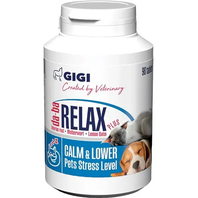 Да-ба Релакс Плюс GiGi da-ba RELAX plus для заспокійливої та протистресової дії для котів та собак, 90 таблеток