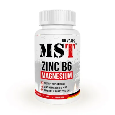 Комплекс MST Nutrition Zinc B6 Magnesium, 60 рослинних капсул