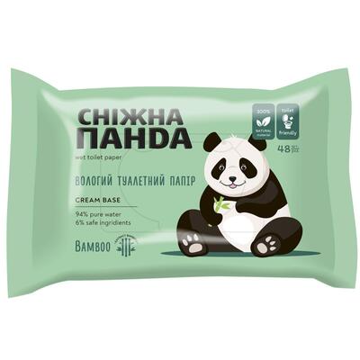 Туалетная влажная бумага Снежная Панда Bamboo, 48 штук