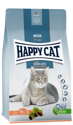 Корм сухой Happy Cat Indoor Atlantik Lachs для взрослых кошек, обитающих в помещении со вкусом лосося, 4 кг, 70589