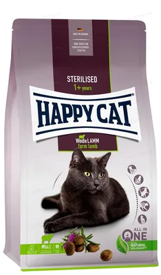 Корм сухий Happy Cat Sterilised Weide Lamm для дорослих стерилізованих котів зі смаком ягняти, 10 кг, 70586