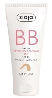 ВВ Крем для лица Ziaja SPF15 для нормальной и сухой кожи натуральный оттенок, 50 мл