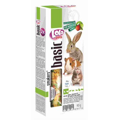 Ласощі для гризунів Lolo Pets з яблуком, 90 г