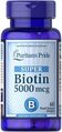 Биотин Супер Puritan's Pride Biotin Super 5000 мкг, 60 капсул