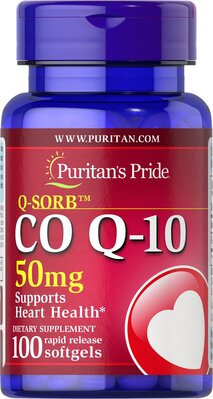 Коэнзим Q-10 Puritan's Pride CO Q10 50 мг (Q-SORB), 100 гелевых капсул