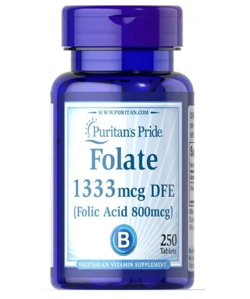 Фолиевая кислота Puritan's Pride Folic Acid 800 мкг, 250 таблеток