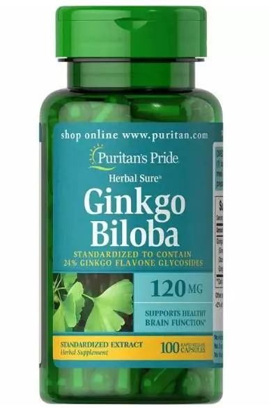 Гінкго Білоба Puritan's Pride Ginkgo Biloba 120 мг, 100 капсул