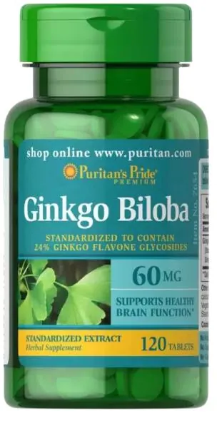 Гінкго Білоба Puritan's Pride Ginkgo Biloba 60 мг, 120 таблеток