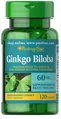 Гінкго Білоба Puritan's Pride Ginkgo Biloba 60 мг, 120 таблеток
