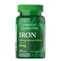 Залізо сульфат Puritan's Pride Iron Ferrous Sulfate 65 мг, 100 таблеток