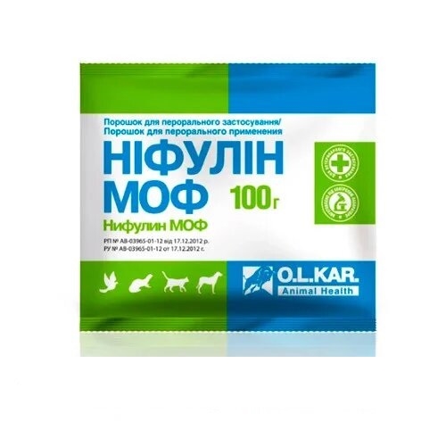 Ніфулін МОФ (ДЛЯ ТВАРИН) порошок для непродуктивних тварин, 100 г
