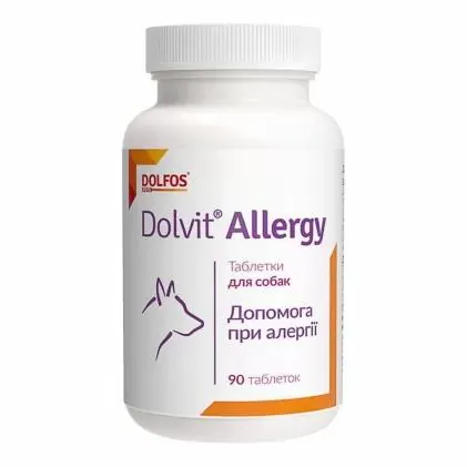 Долвіт Алерджі Dolfos Dolvit Allergy проти алергії для собак, 90 таблеток