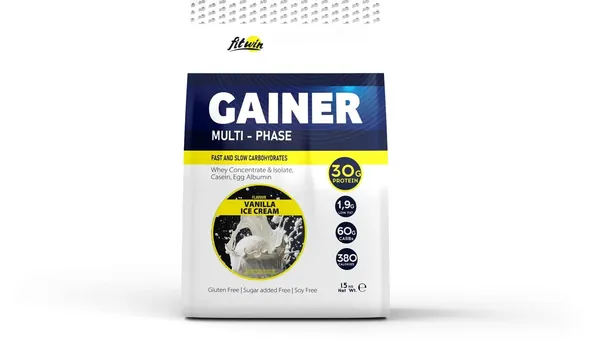 Гейнер FitWin Gainer Multi-Phase ванільне морозиво, 1500 г