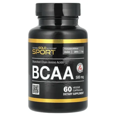 Амінокислота California Gold Nutrition Sport BCAA 500 мг вег. капсули №60
