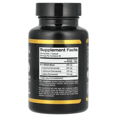 Амінокислота California Gold Nutrition Sport BCAA 500 мг вег. капсули №60