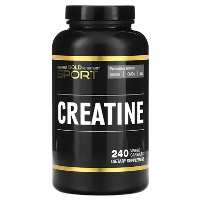 Креатин California Gold Nutrition Sport Creatine, 240 рослинних капсул