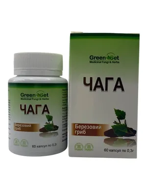 Чага Березовий гриб GreenSet, 60 капсул