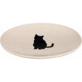 Миска для котів Trixie 24490 з кішкою керамічна біла, 18х15 см