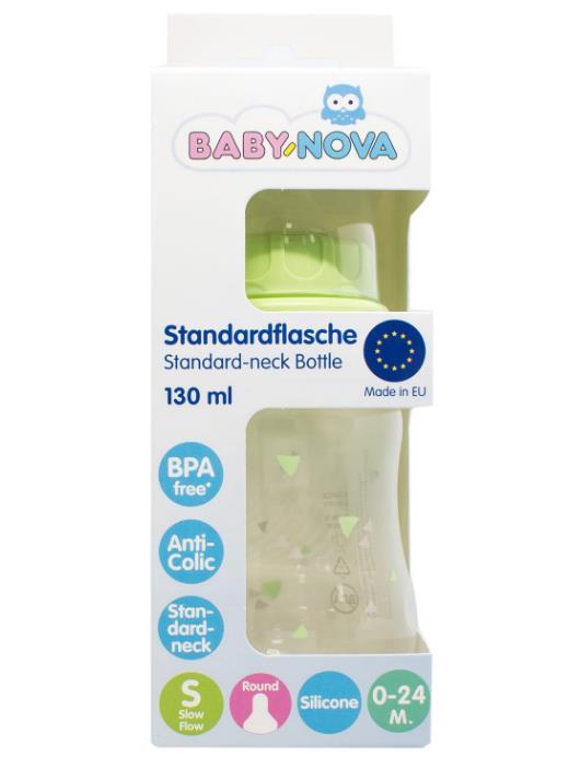 Бутылочка Baby-Nova 45010-3 полипропилен, зеленая, 130 мл
