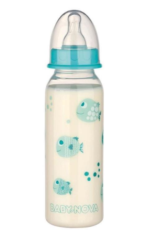Бутылочка Baby-Nova 47010-3 с декором нейтральная, 240 мл