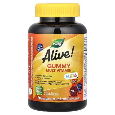 Мультивитамины для детей Nature's Way Alive! Multi-Vitamin вишня, апельсин и виноград, 60 жевательных мармеладок