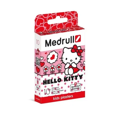Набір пластирів медичних Medrull Hello Kitty дитячих бактерицидних на полімерній основі, 25 мм х 57 мм, 10 штук