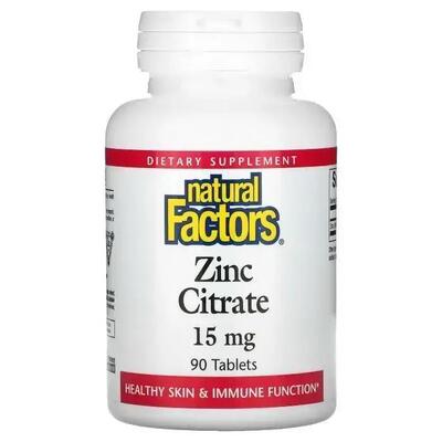 Цинк цитрат Natural Factors Zinc Citrate 15 мг, 90 таблеток