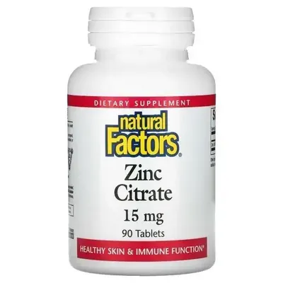 Цинк цитрат Natural Factors Zinc Citrate 15 мг, 90 таблеток