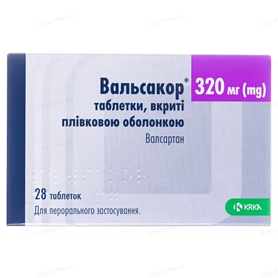Вальсакор таблетки, в/плів. обол. по 320 мг №28 (14х2)