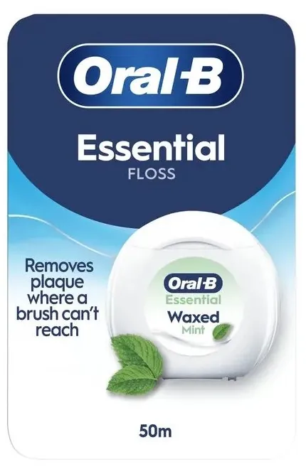 Зубна нитка Oral-B Essential floss вощена м'ятна, 50 м