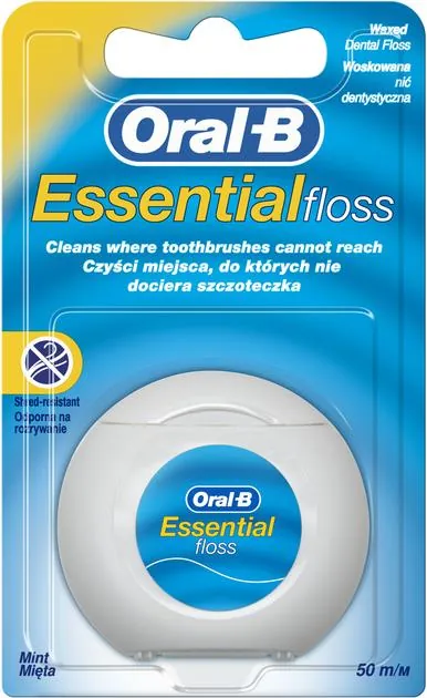 Зубна нитка Oral-B Essential floss вощена м'ятна, 50 м