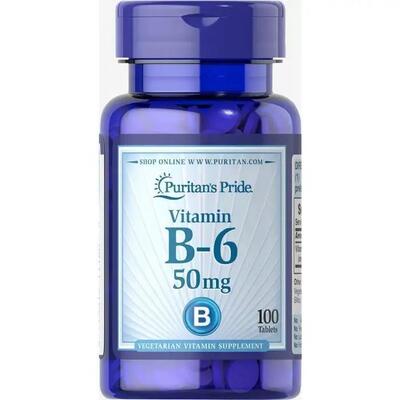 Витамин В6 Puritan's Pride Vitamin B-6 50 мг, 100 таблеток