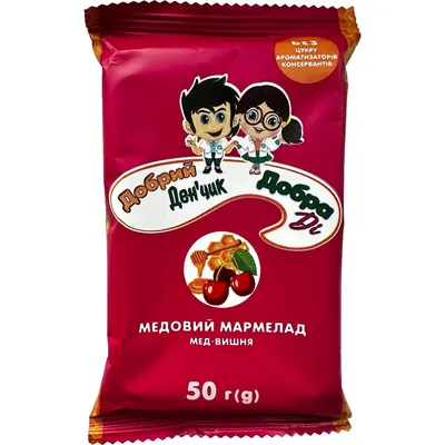 Мармелад медовий Добра Ді / Добрий Денчик мед - вишня, 50 г