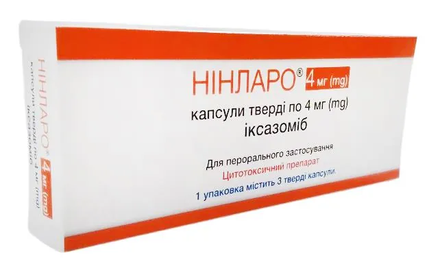 Нінларо капсули тв. по 4 мг №3 у бліс. в упак.-футлярі