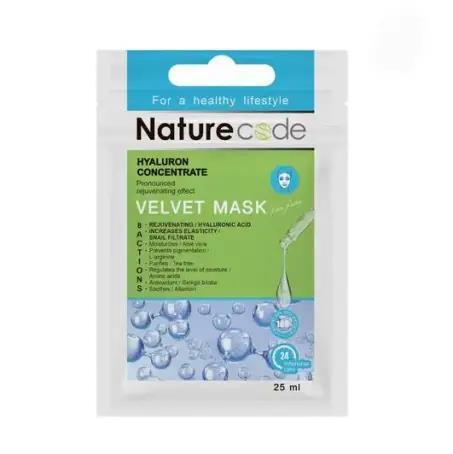 Маска для лица Nature Code Velvet Mask тканевая Гиалурон концентрат, 25 мл