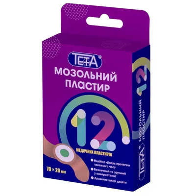 Пластир мозольний Teta 20 мм х 70 мм, 12 штук