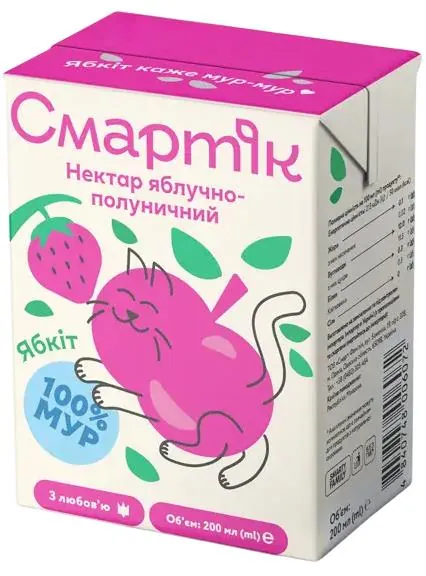 Нектар Смартік яблучно-полуничний, 200 мл