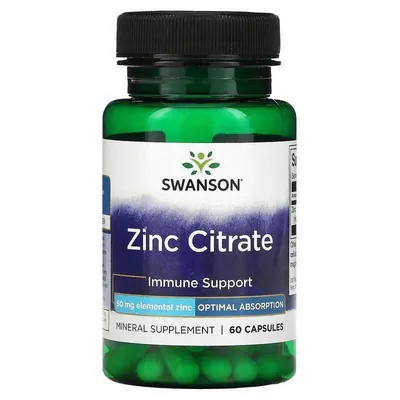 Цинк цитрат Swanson Zinc Citrate капсули по 50 мг №60
