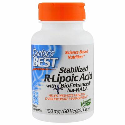 R-ліпоєва кислота Doctor's Best R-Lipoic Acid з біопосиленим Na-RALA капсули по 100 мг №60