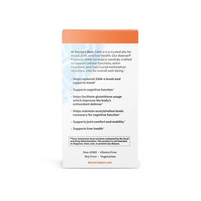 Аденозилметионин Doctor's Best SAM-e (S-Adenosyl-L-Methionine) таблетки по 400 мг №60