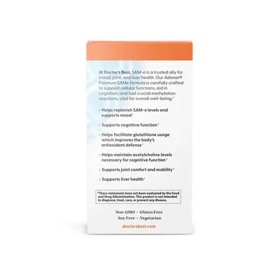 Аденозилметіонін Doctor's Best SAM-e (S-Adenosyl-L-Methionine) таблетки по 400 мг №60