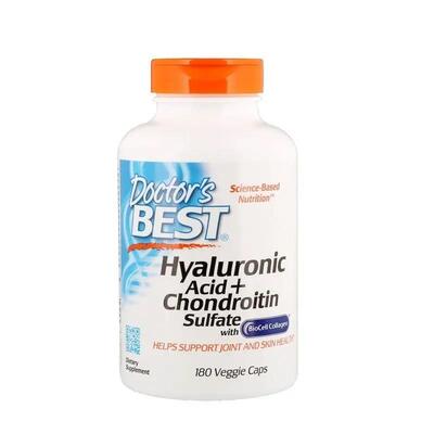 Гиалуроновая кислота и хондроитин Doctor's Best Hyaluronic Acid with Chondroitin Sulfate, 180 капсул