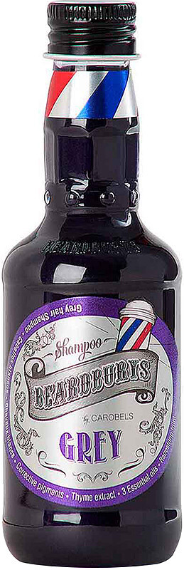 Шампунь Beardburys Grey оттеночный для белых и седых волос, 100 мл
