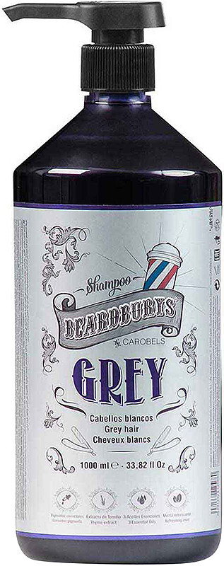 Шампунь Beardburys Grey оттеночный для белых и седых волос, 1000 мл