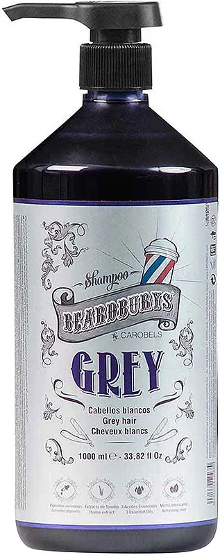 Шампунь Beardburys Grey відтінковий для білого та сивого волосся, 1000 мл