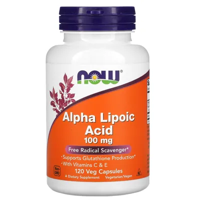 Альфа-ліпоєва кислота NOW Alpha Lipoic Acid 100 мг вег. капсули №120