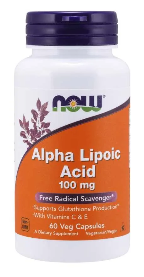 Альфа-ліпоєва кислота NOW Alpha Lipoic Acid 100 мг вег. капсули №60