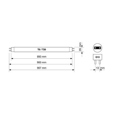 Лампа кварцова BactoSfera BS 30W T8/G13-OF